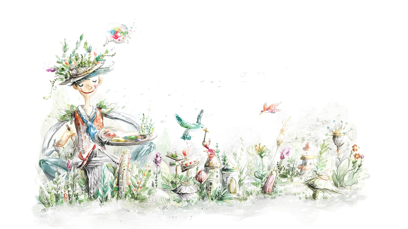 Ručně malované-Fantasy Tapety na plochu (9) #4 - 1366x768