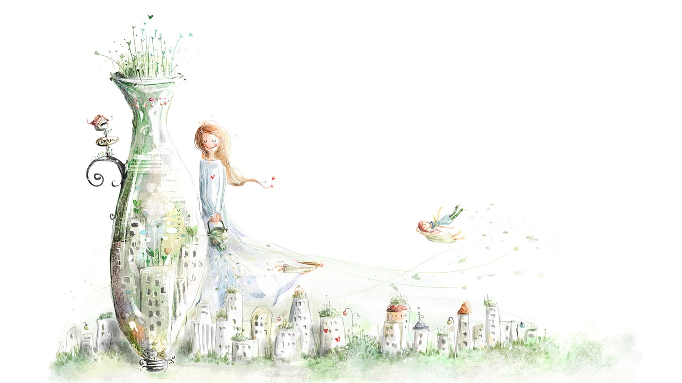 手繪夢幻風光 壁紙(十) #3 - 1366x768