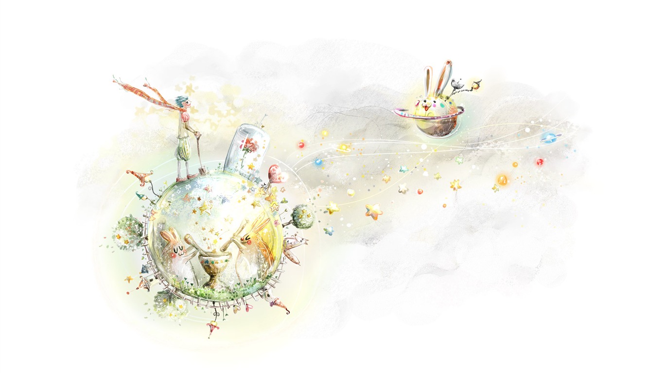 手繪夢幻風光 壁紙(十) #5 - 1366x768