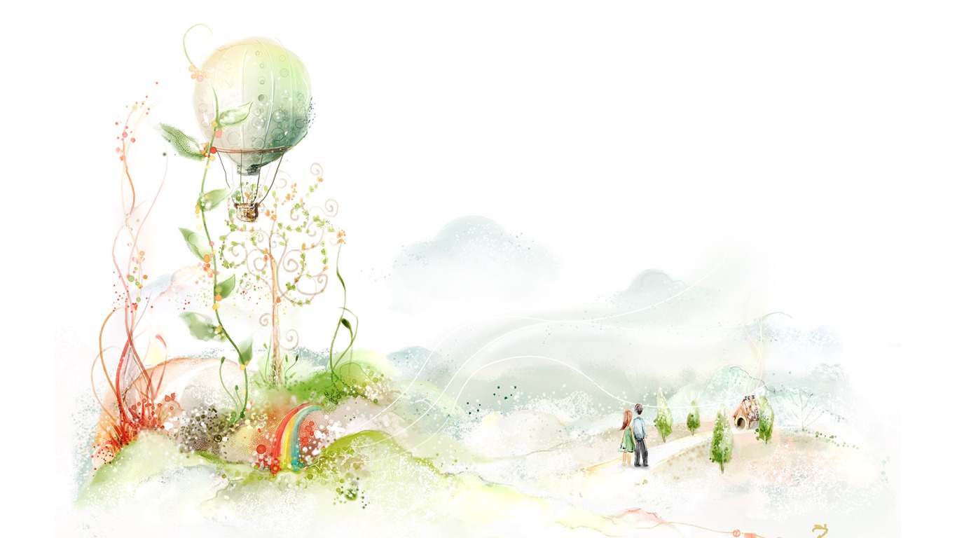 手繪夢幻風光 壁紙(十) #16 - 1366x768