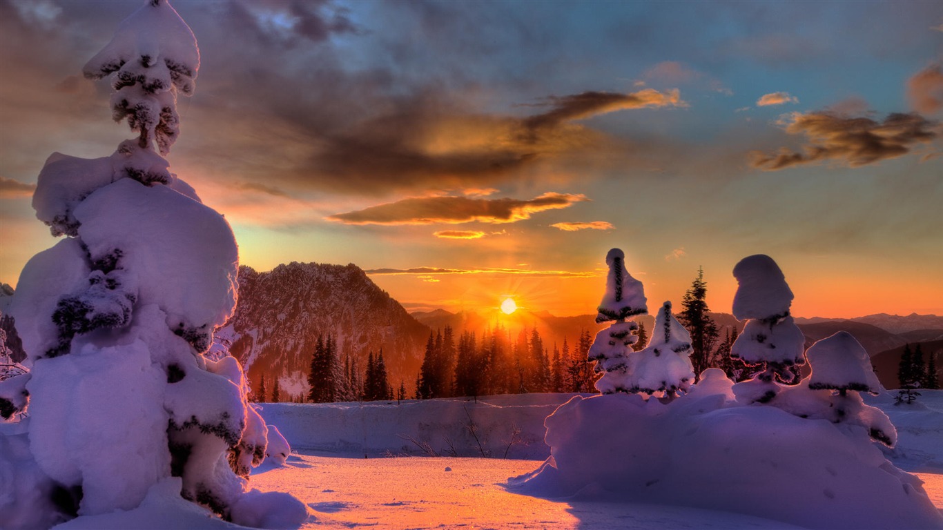 Snow widescreen wallpaper (3) #15 - 1366x768