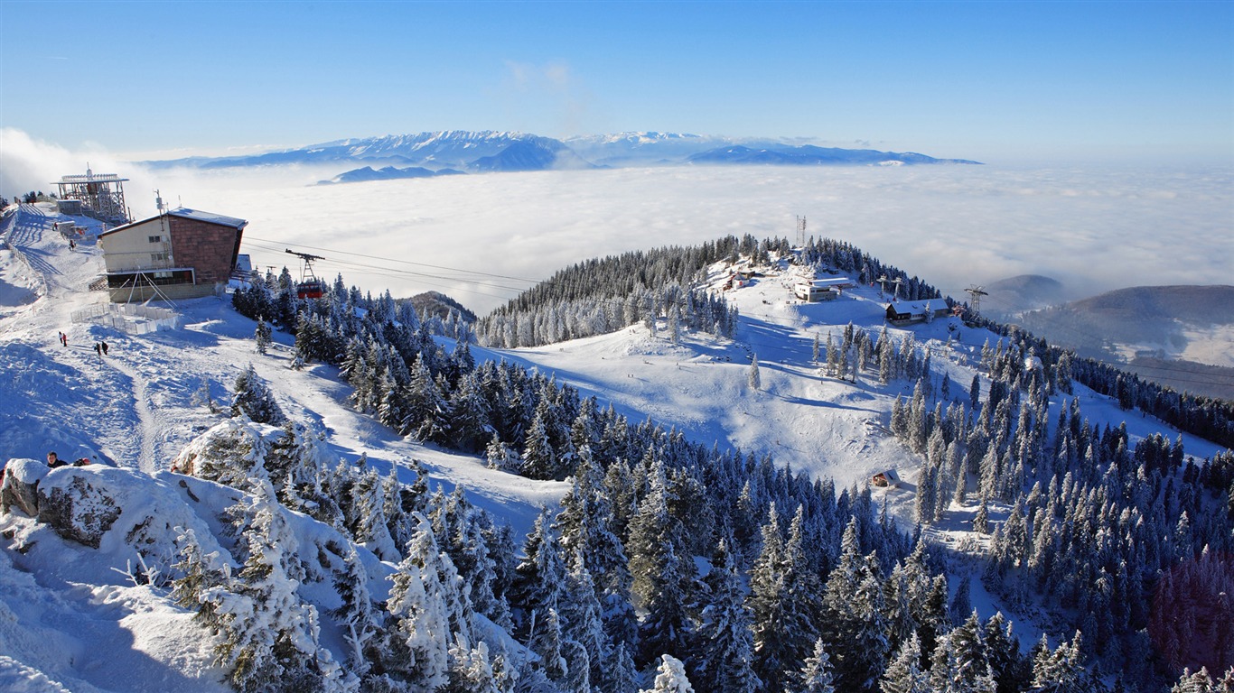 Fond d'écran panoramique de neige (3) #16 - 1366x768