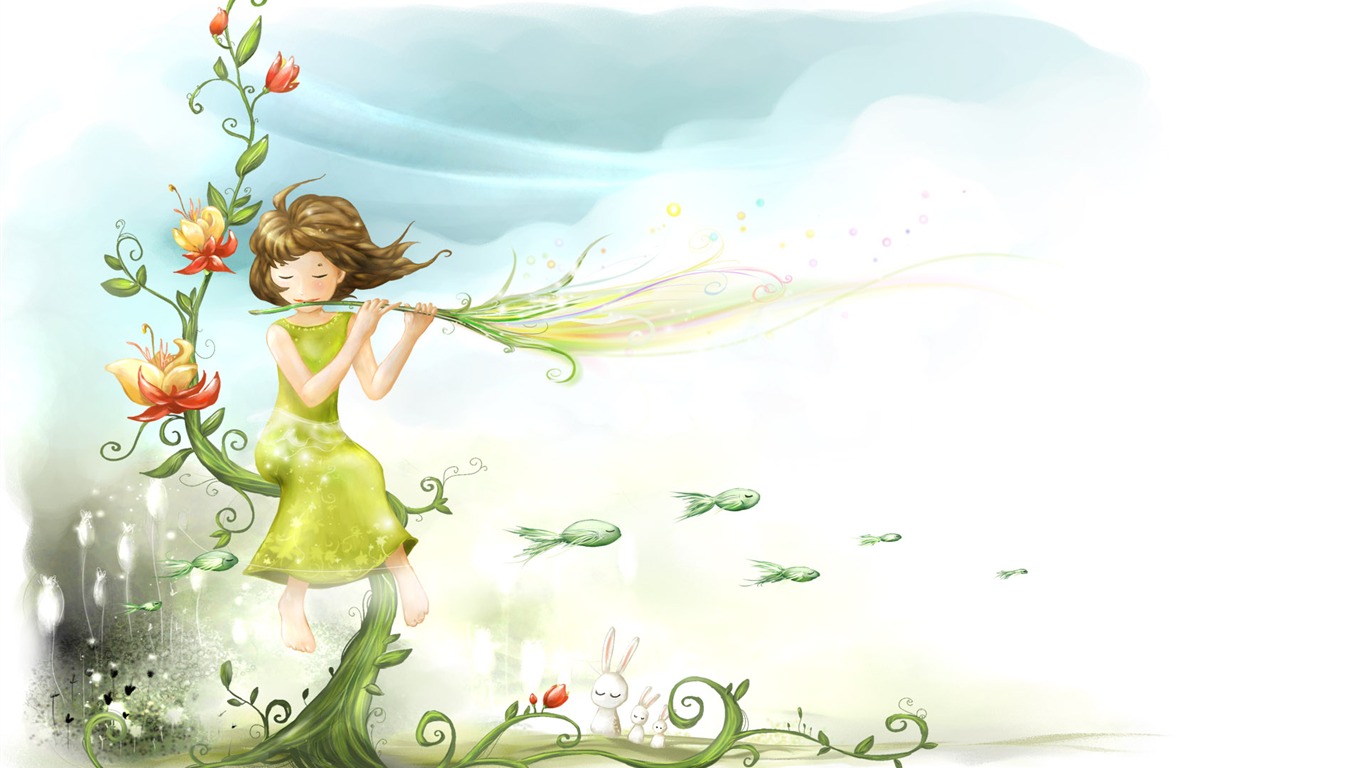 Hand-painted Fantasy Wallpapers (11) #15 - 1366x768