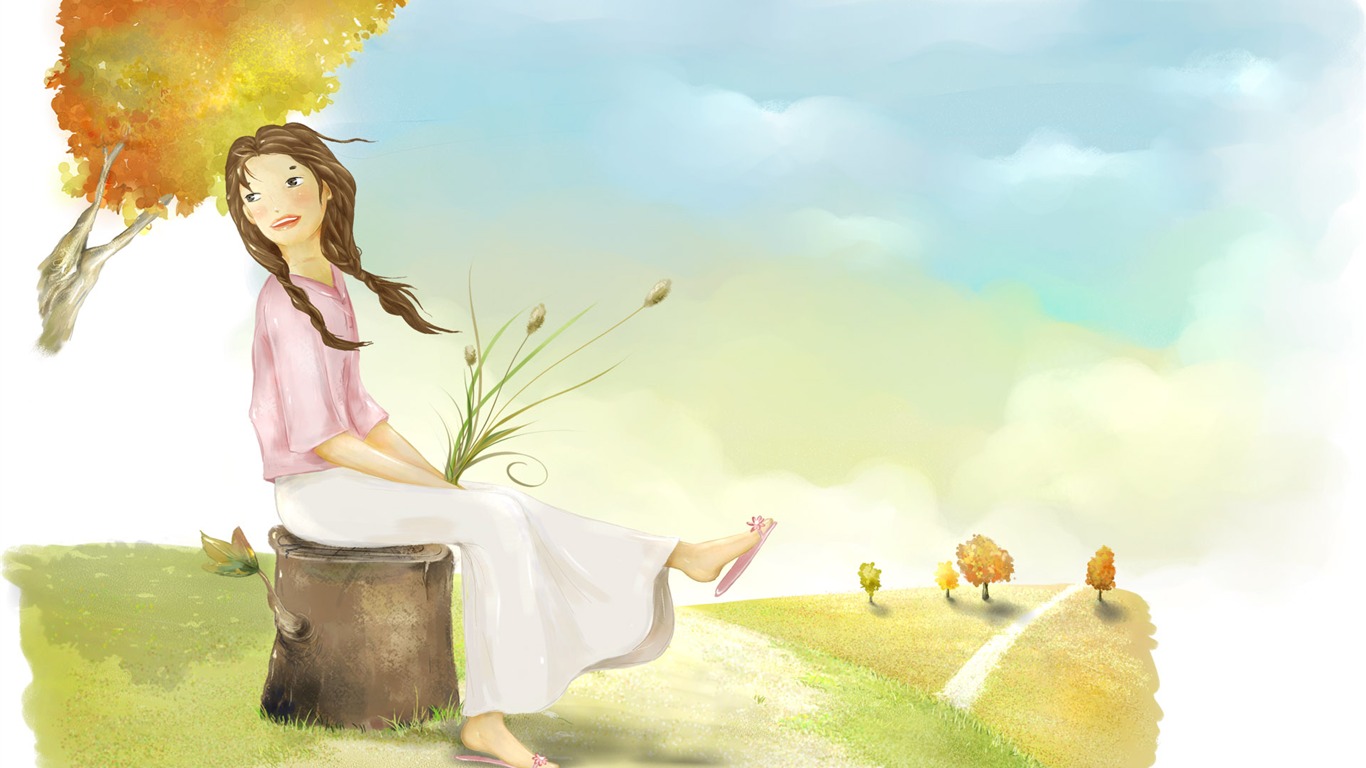 手繪夢幻風光 壁紙(11) #18 - 1366x768