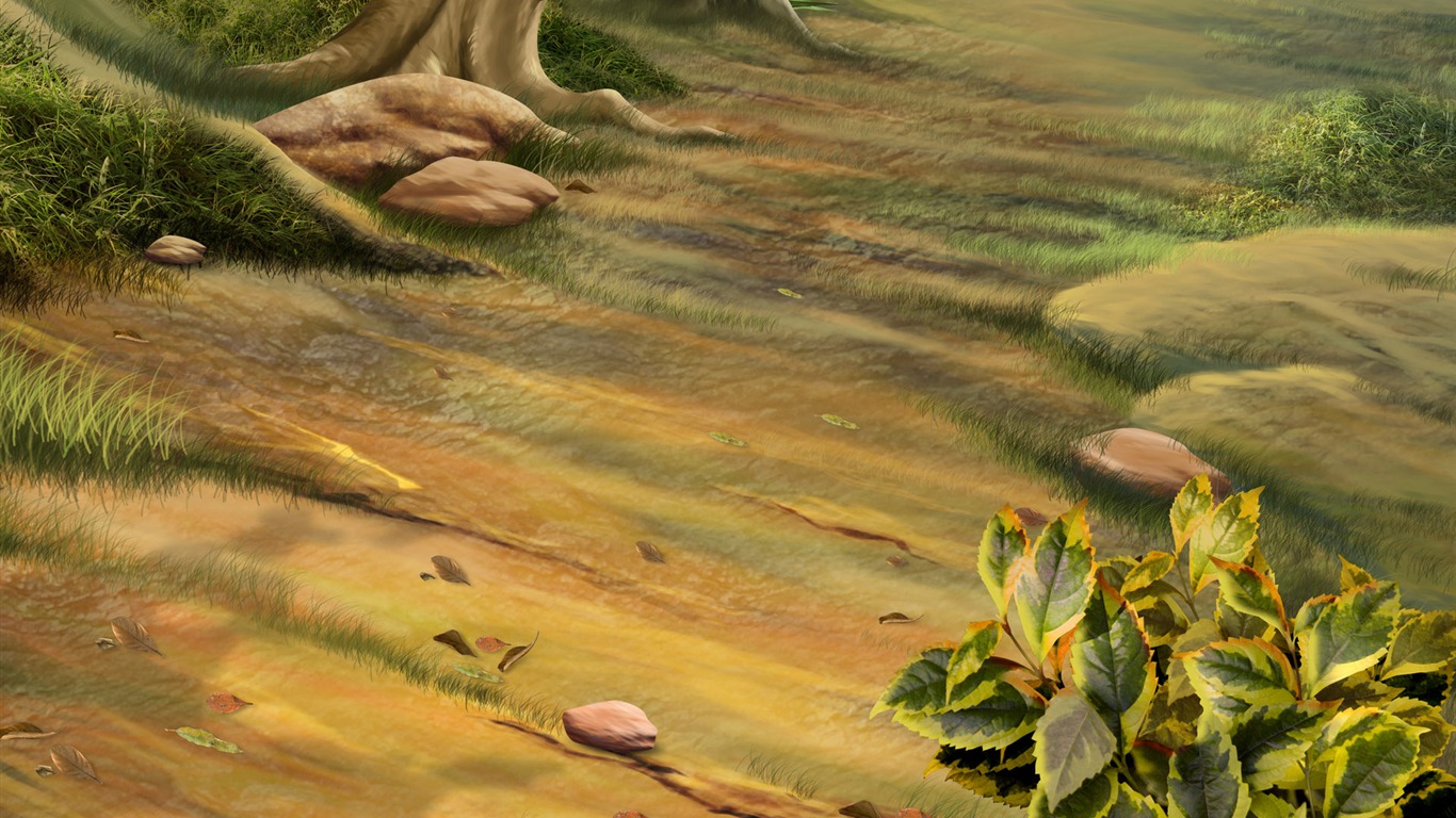 Colorido fondo de pantalla pintados a mano ecología del paisaje (3) #9 - 1366x768