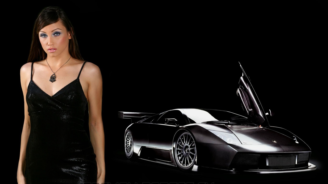 Cars and Girls wallpapers (2) #3 - 1366x768