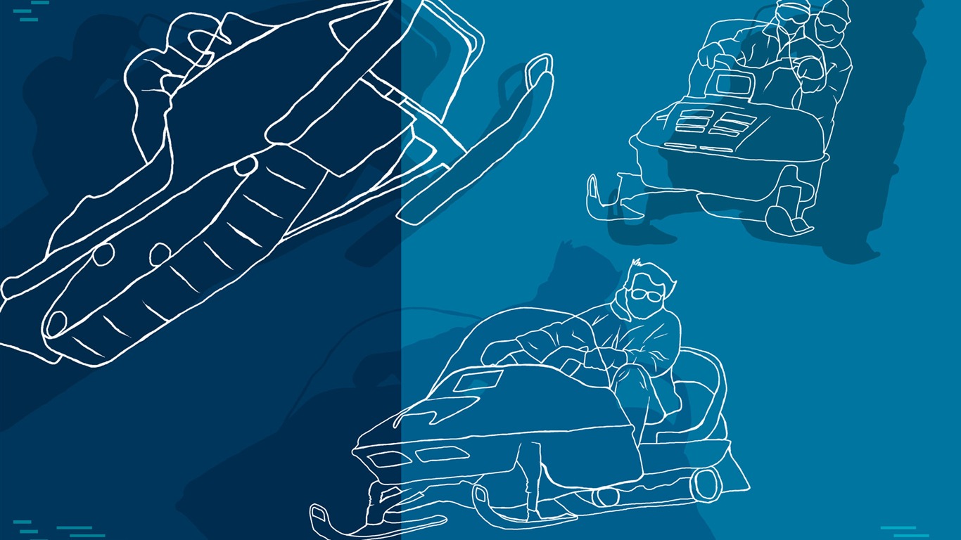 Hand-painted wallpaper line drawing (1) #18 - 1366x768