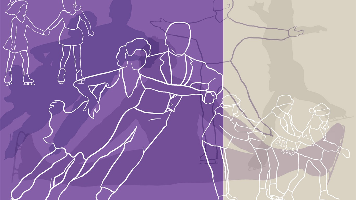 Hand-painted wallpaper line drawing (2) #15 - 1366x768