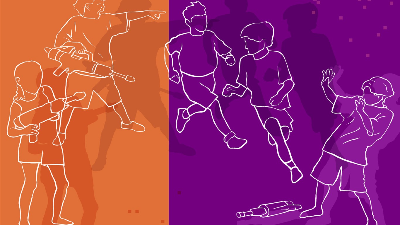 Hand-painted wallpaper line drawing (2) #19 - 1366x768