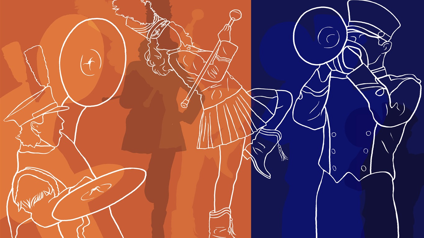 Hand-painted wallpaper line drawing (4) #1 - 1366x768
