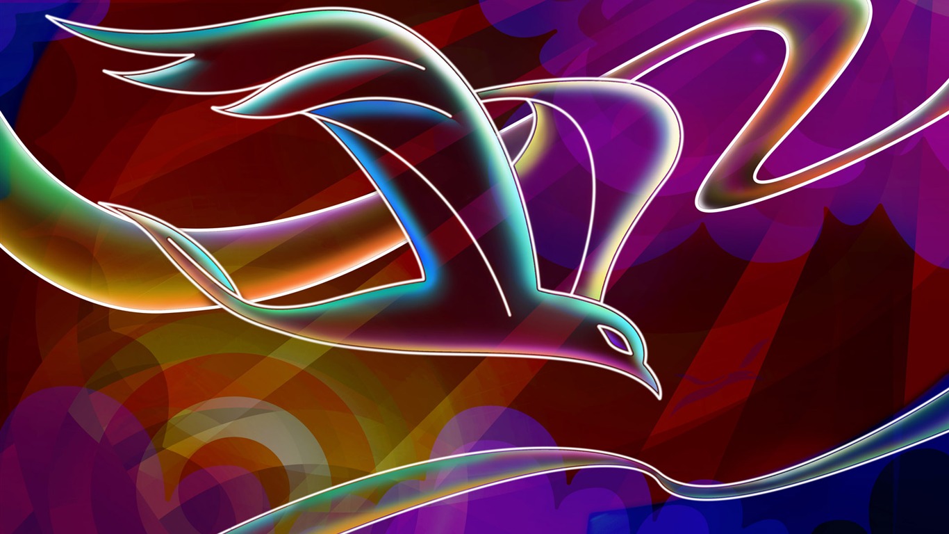 Hand-painted wallpaper line drawing (8) #13 - 1366x768