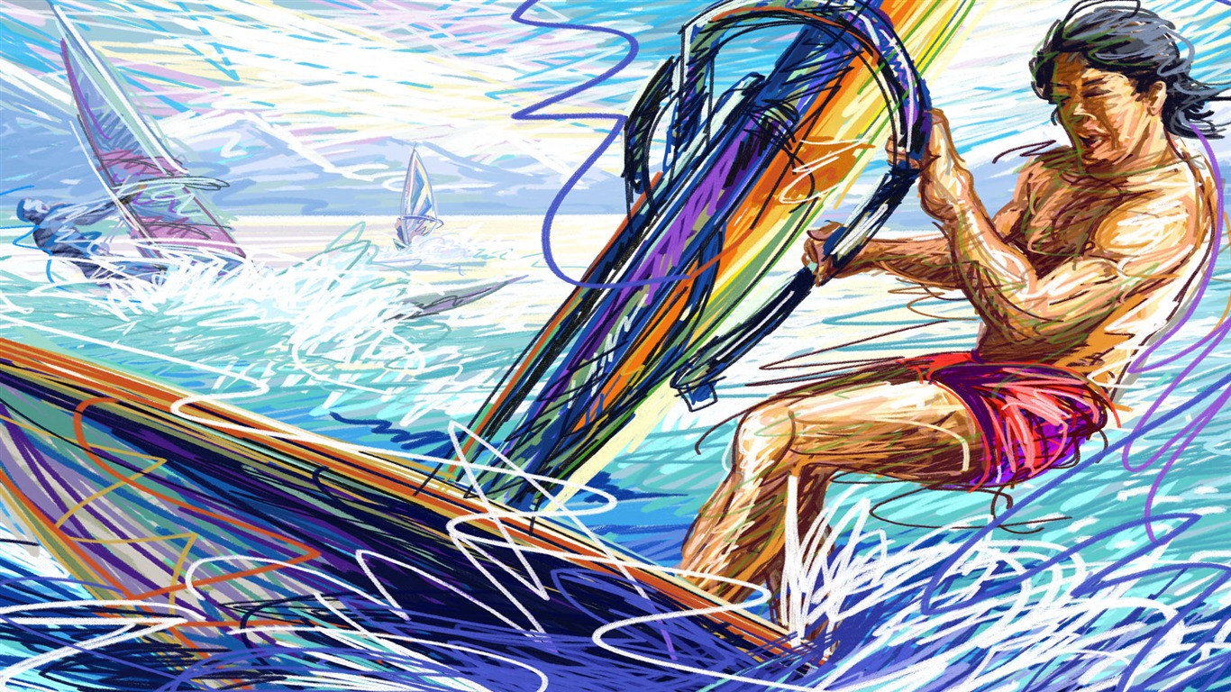手繪寬屏生活 壁紙(一) #12 - 1366x768