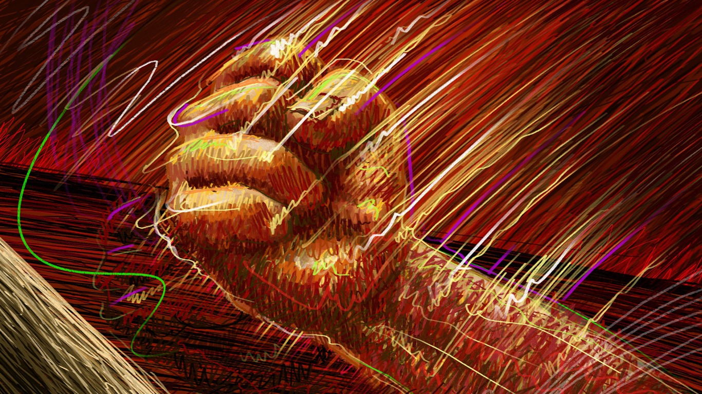Living hand-painted wallpaper widescreen (2) #2 - 1366x768
