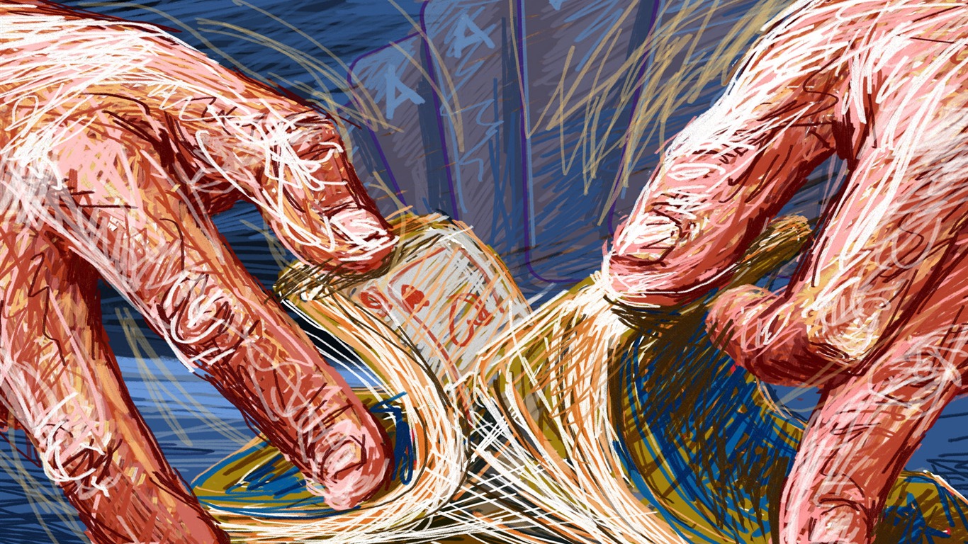 Living hand-painted wallpaper widescreen (2) #3 - 1366x768