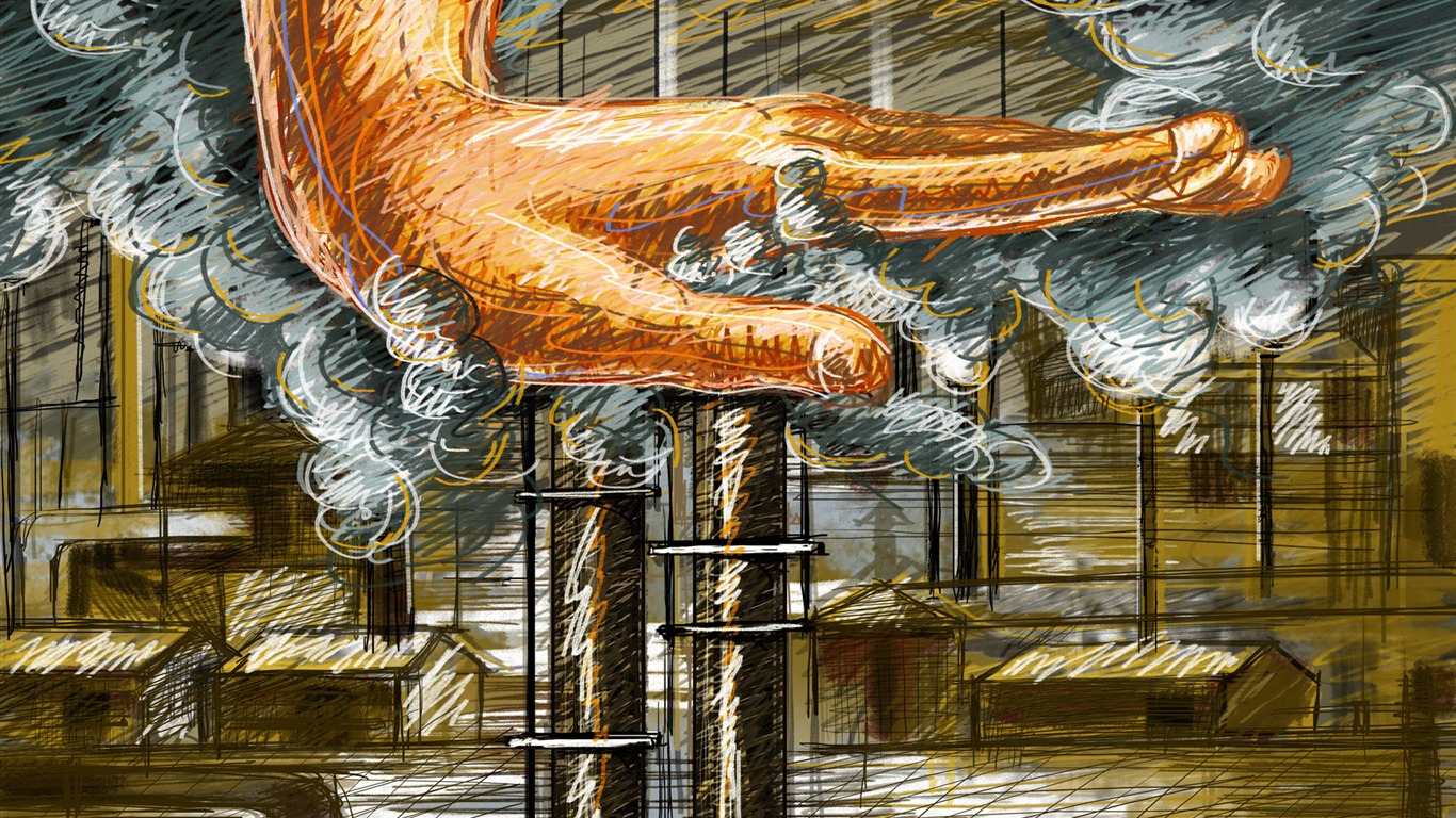 Living hand-painted wallpaper widescreen (2) #18 - 1366x768