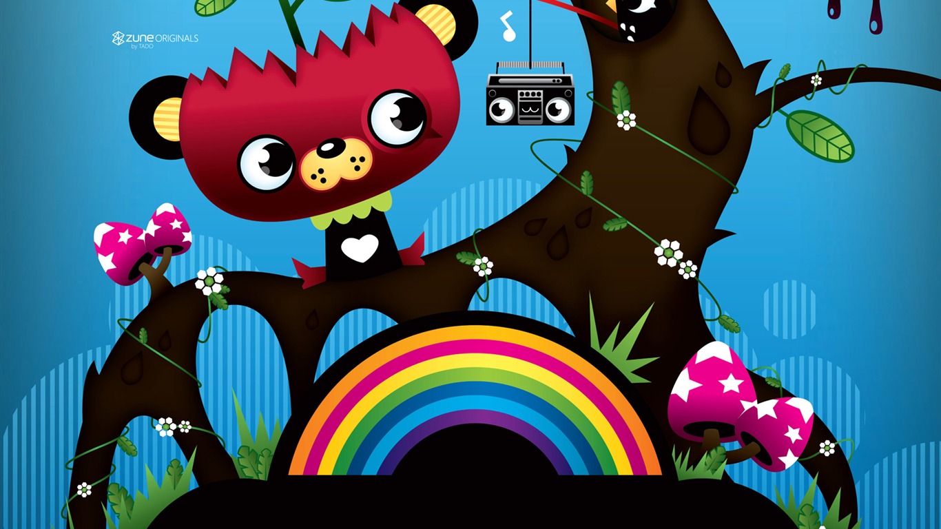 ZUNE 卡通壁紙 #1 - 1366x768