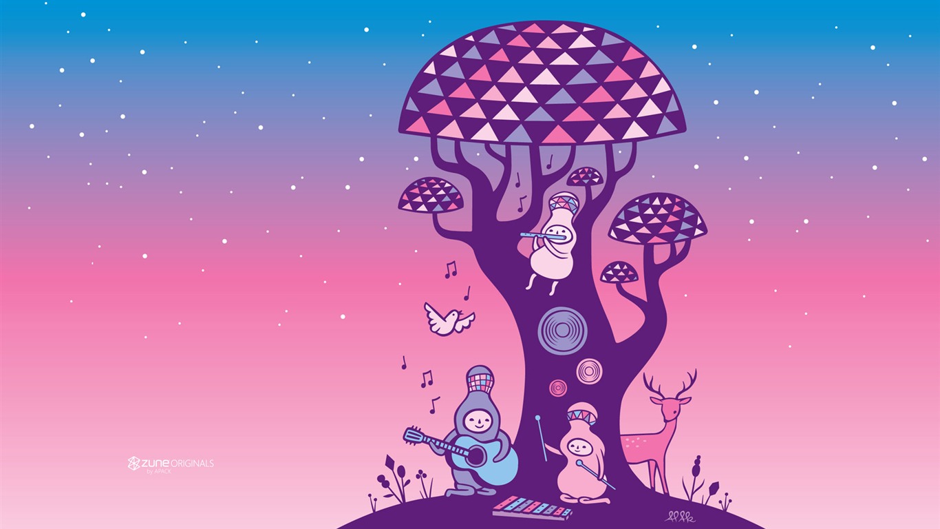ZUNE 卡通壁紙 #6 - 1366x768