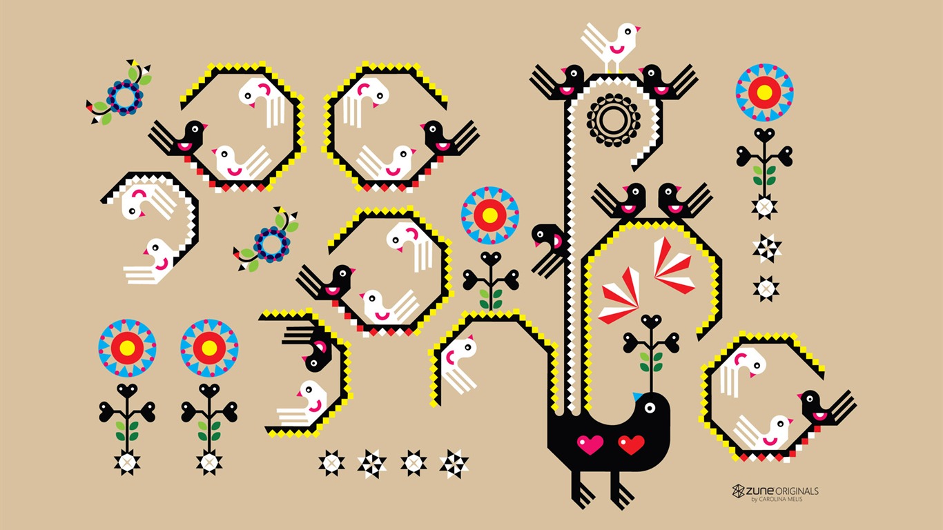 ZUNE 卡通壁紙 #19 - 1366x768