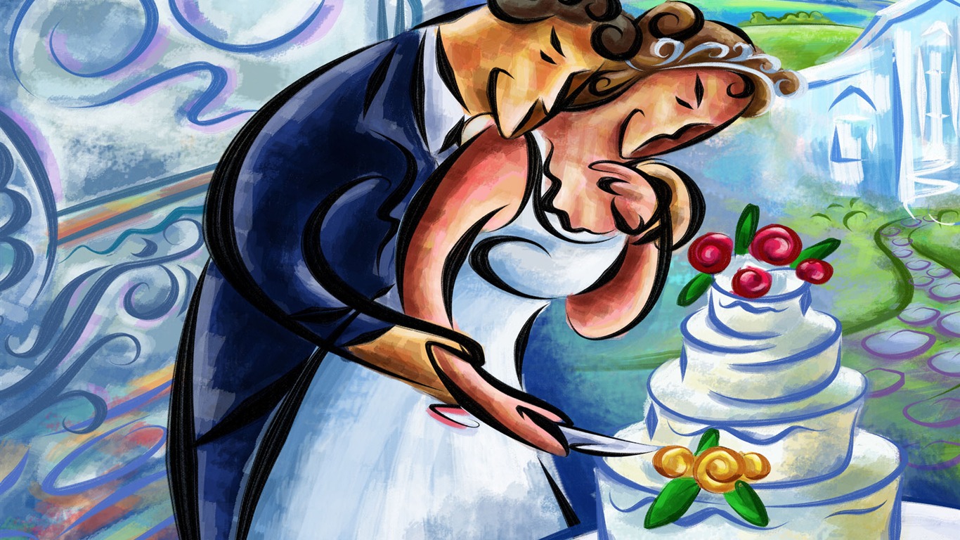 Living hand-painted wallpaper widescreen (8) #2 - 1366x768