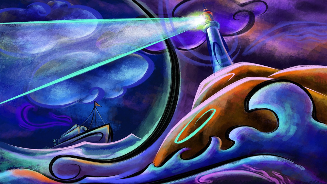 Living hand-painted wallpaper widescreen (10) #7 - 1366x768
