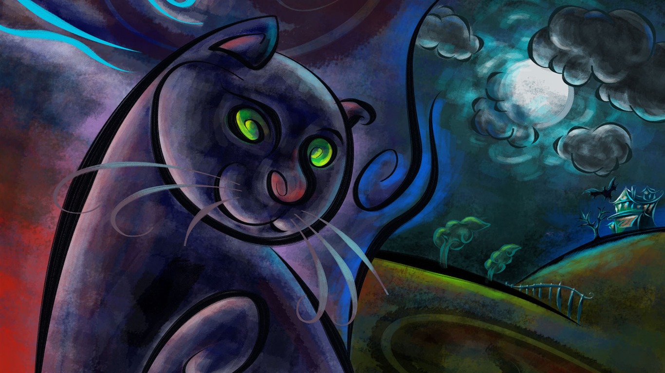 Obývací ručně malované-tapety širokoúhlé (10) #9 - 1366x768