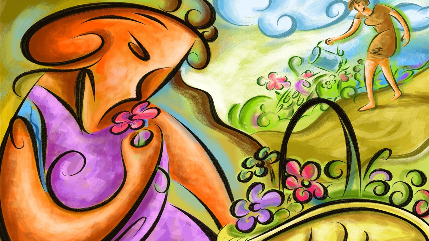 手繪寬屏生活 壁紙(11) #11 - 1366x768