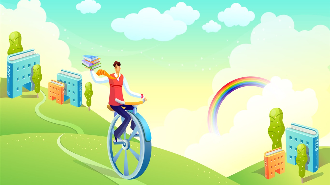 Vector cartoon wallpaper business meaning (1) #20 - 1366x768