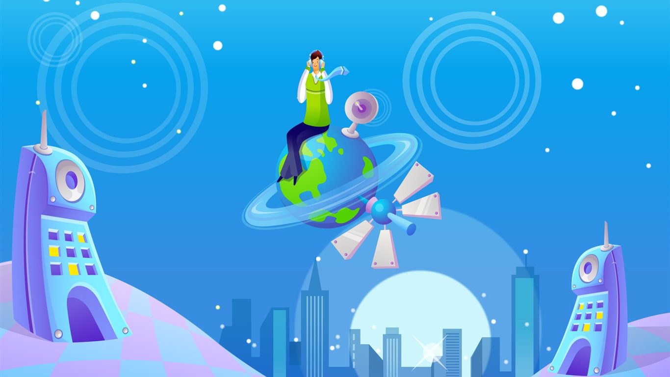 矢量卡通商業寓意 壁紙(二) #16 - 1366x768