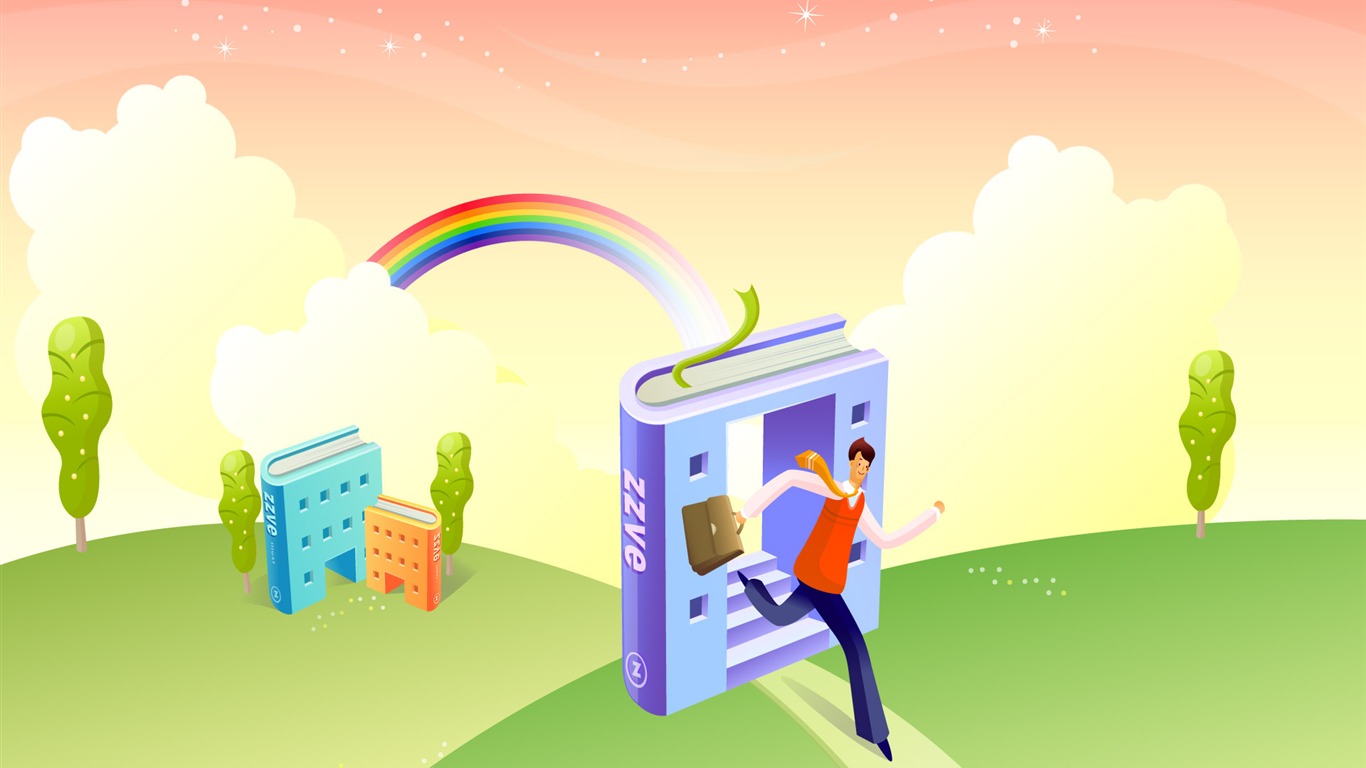 Vector cartoon wallpaper business meaning (2) #19 - 1366x768