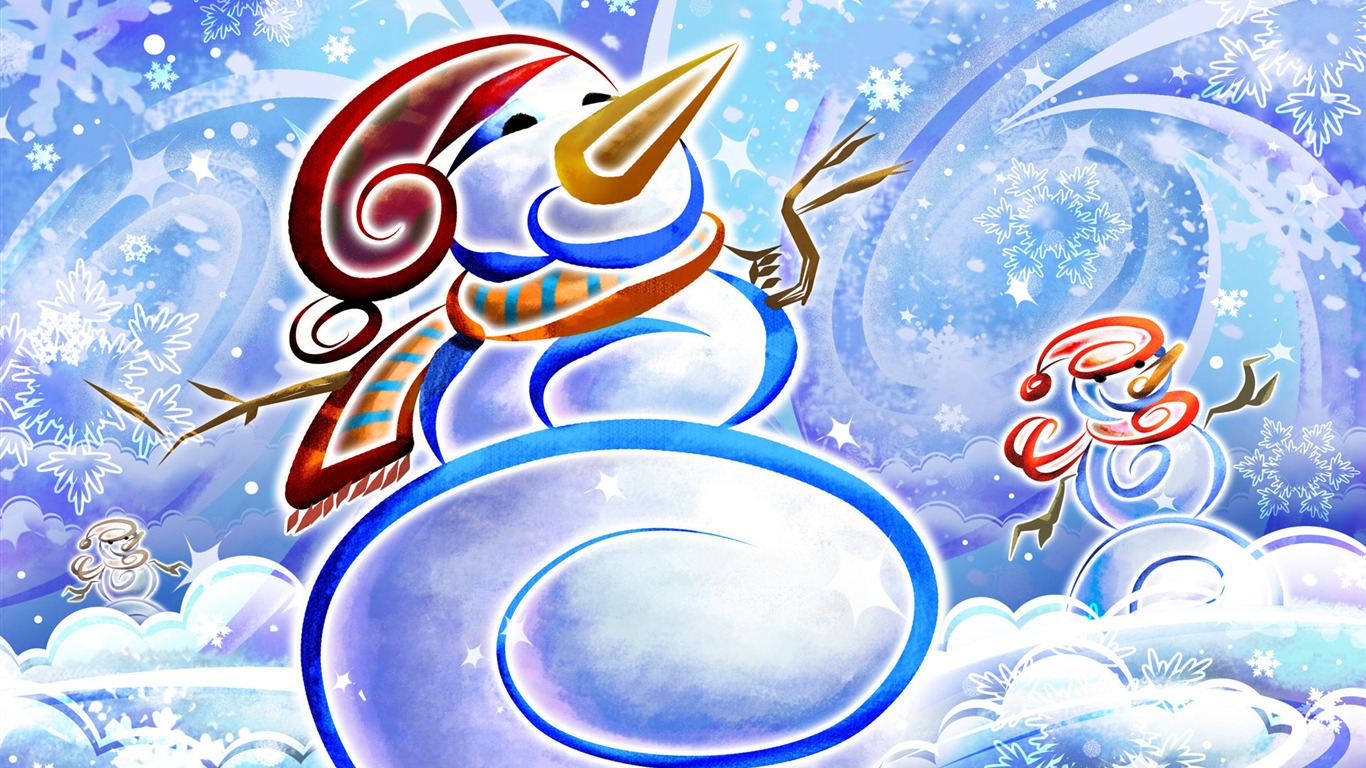 矢量冬日寫真壁紙 #1 - 1366x768