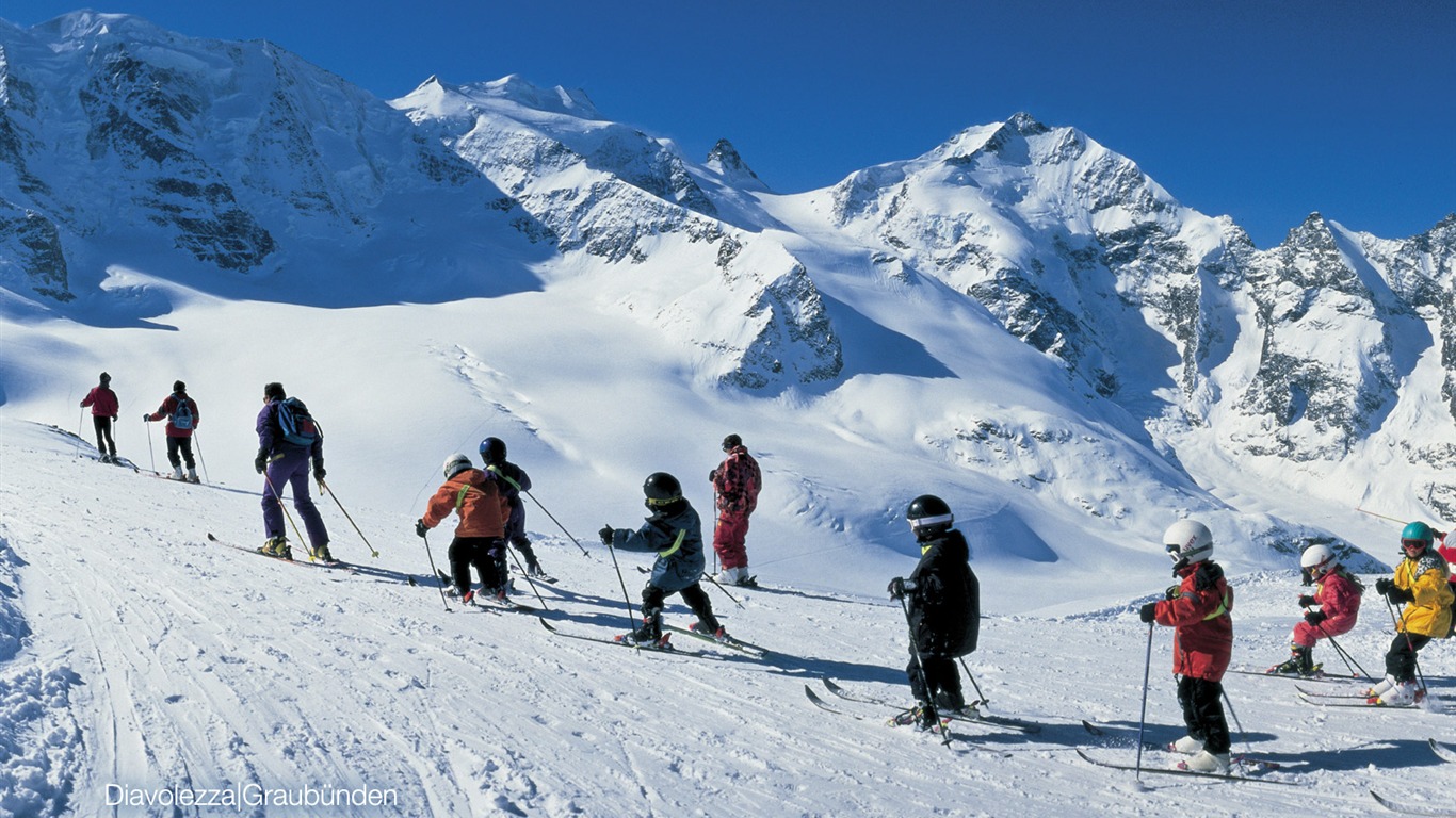 Schweizer Winter Schnee Tapete #6 - 1366x768