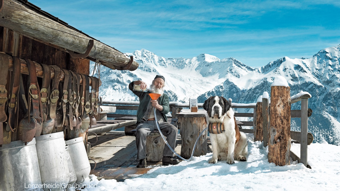 Swiss fond d'écran de neige en hiver #11 - 1366x768