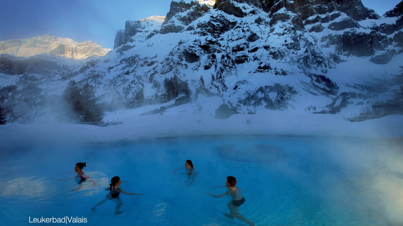 Swiss fond d'écran de neige en hiver #12 - 1366x768