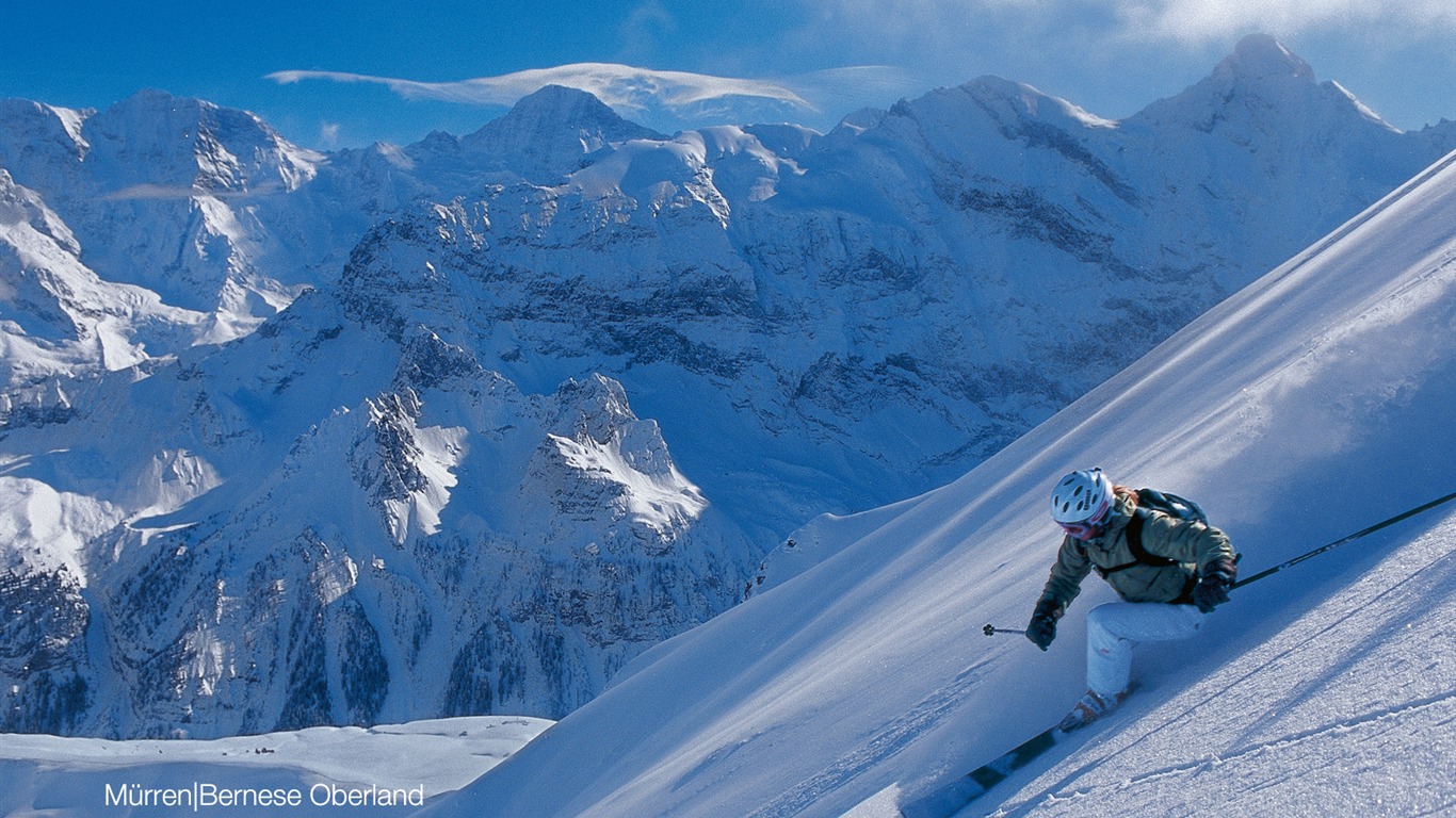 Swiss winter snow wallpaper #18 - 1366x768