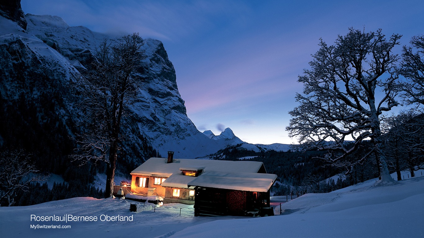 Swiss winter snow wallpaper #19 - 1366x768