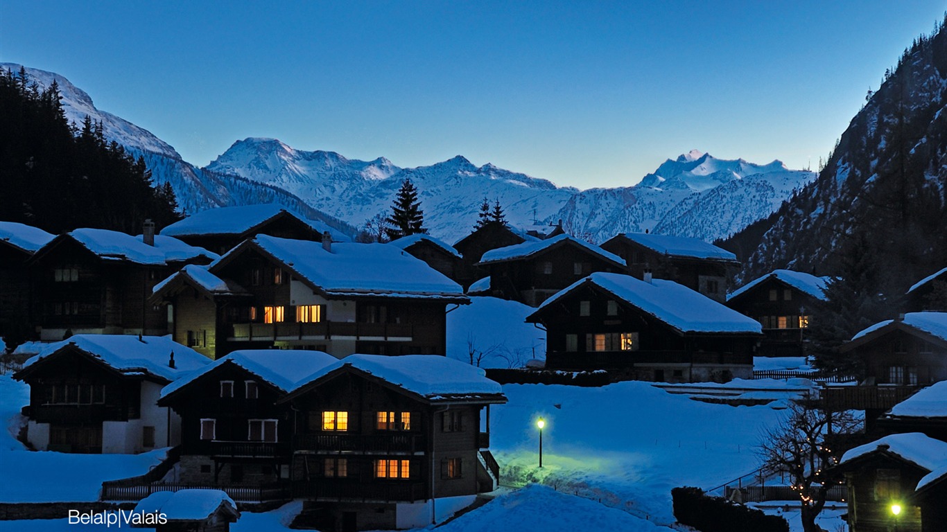 Swiss fond d'écran de neige en hiver #22 - 1366x768