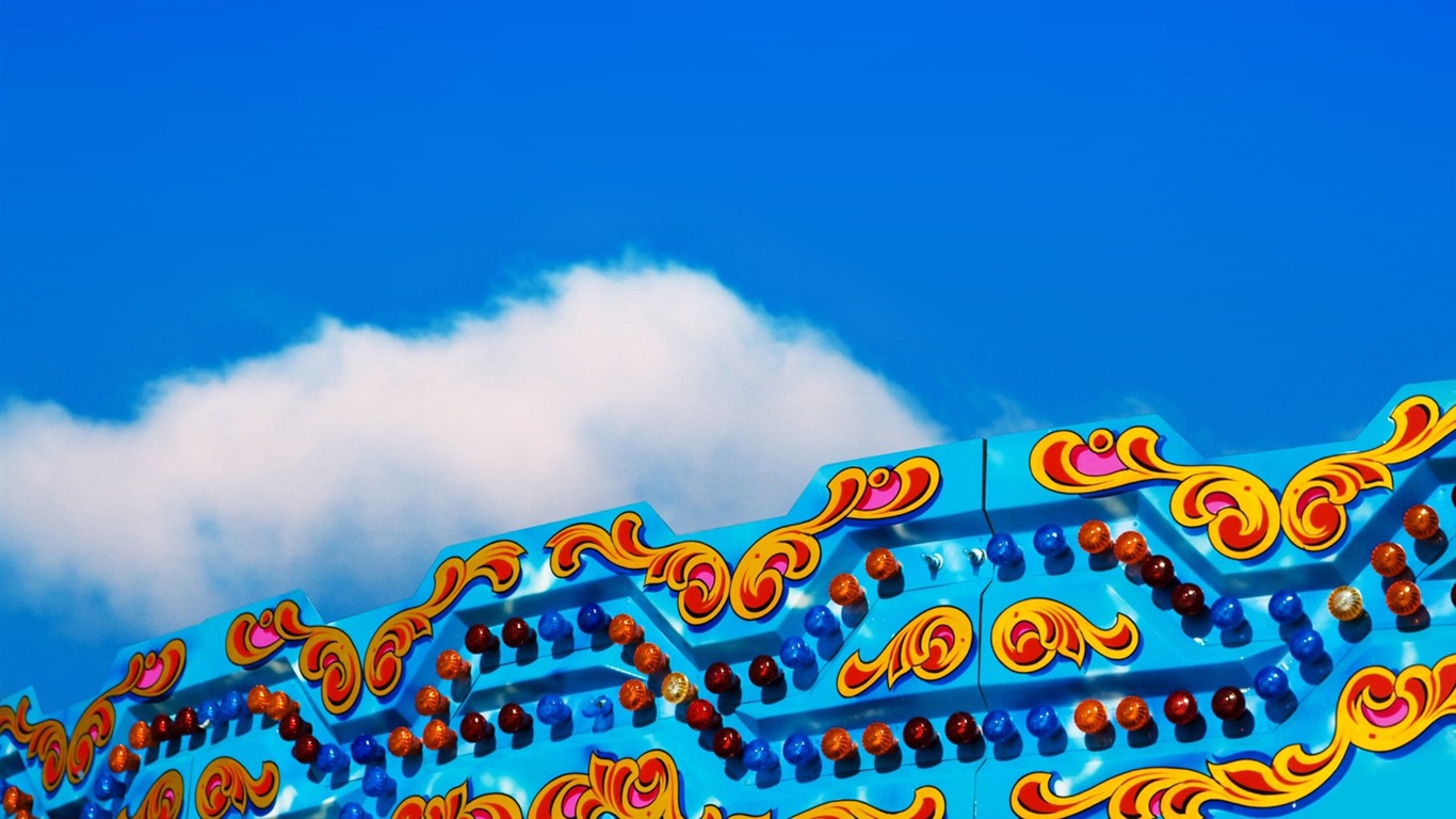 City blue sky wallpaper #11 - 1366x768
