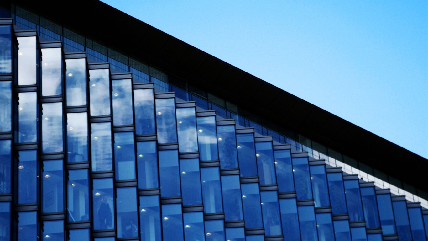 City blue sky wallpaper #14 - 1366x768