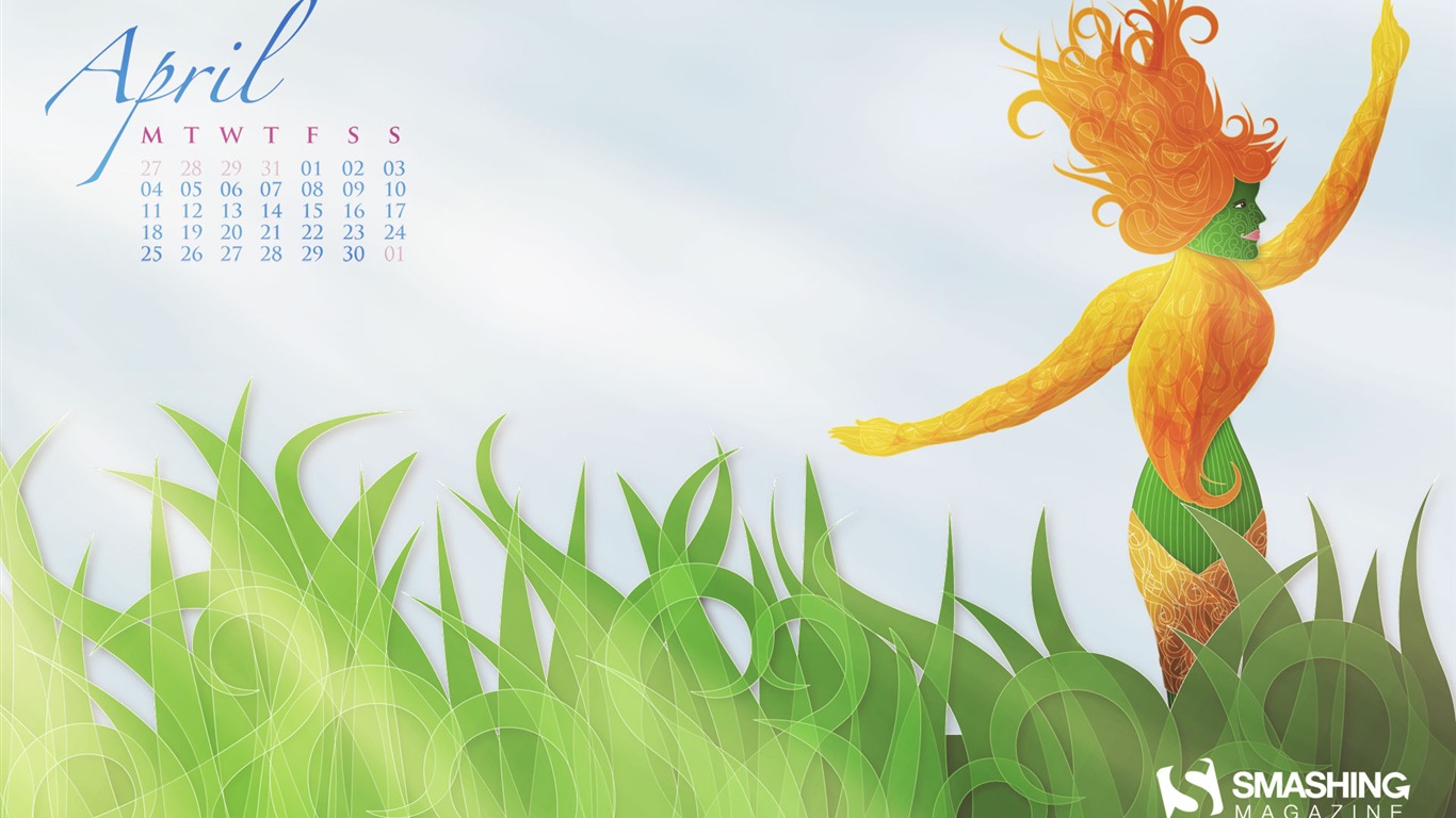 2011年4月 月历壁纸(一)11 - 1366x768