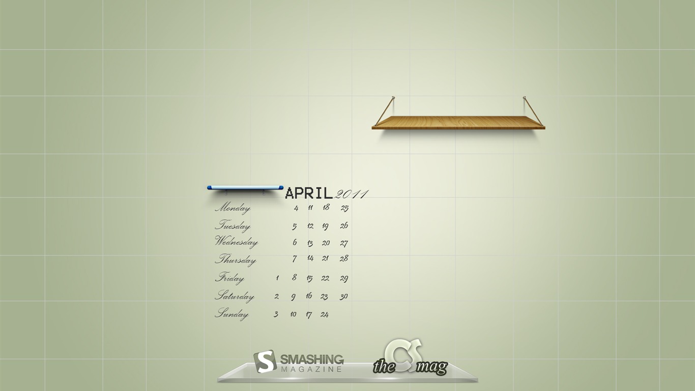 April 2011 Calendar Wallpaper (2) #12 - 1366x768