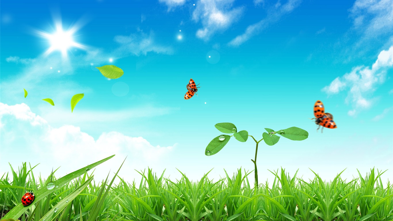 陽光燦爛的夏天 PS風景壁紙(一) #15 - 1366x768
