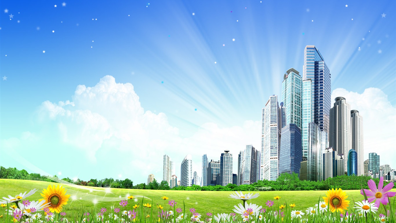 陽光燦爛的夏天 PS風景壁紙(二) #4 - 1366x768
