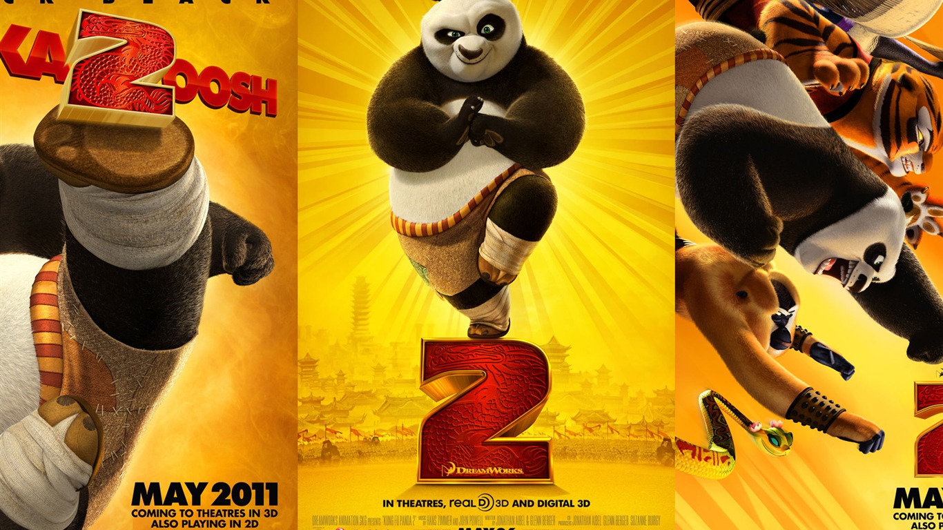 Kung Fu Panda 2 HD tapety na plochu #12 - 1366x768