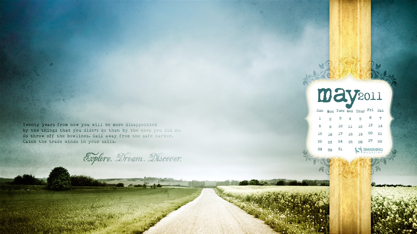 2011年5月 月曆壁紙(一) #1 - 1366x768