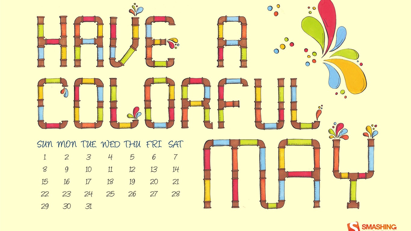2011年5月 月曆壁紙(一) #3 - 1366x768