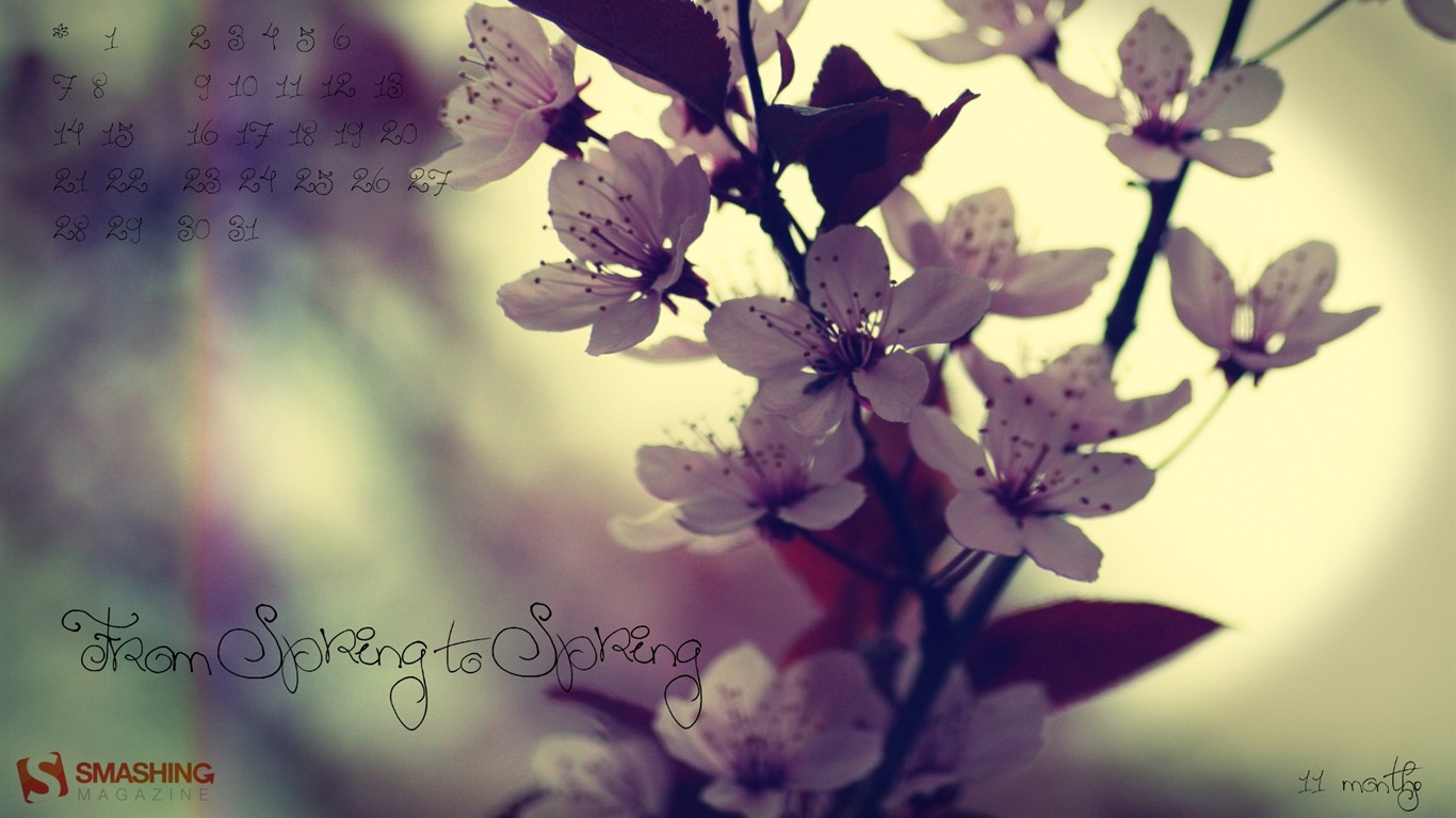 2011年5月 月曆壁紙(一) #10 - 1366x768