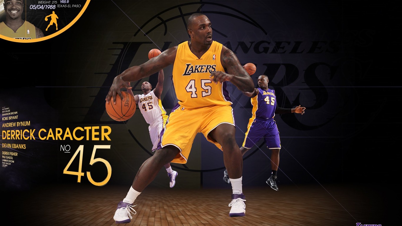NBA 2010-11赛季 洛杉矶湖人队 壁纸3 - 1366x768
