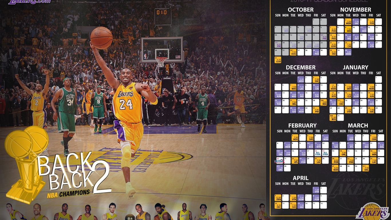 NBA Saison 2010-11, die Los Angeles Lakers Hintergründe #15 - 1366x768