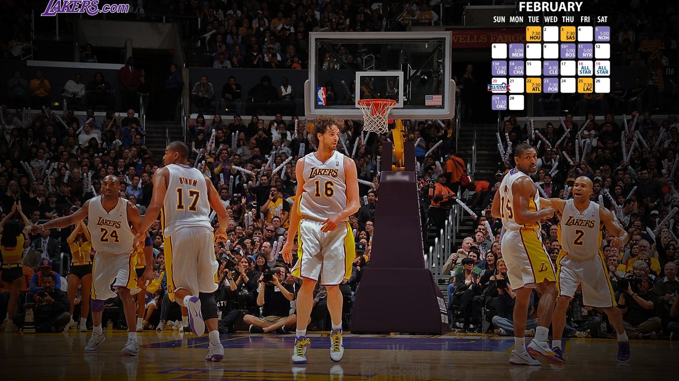 NBA 2010-11 temporada, Los Angeles Lakers Fondo de Pantalla #17 - 1366x768