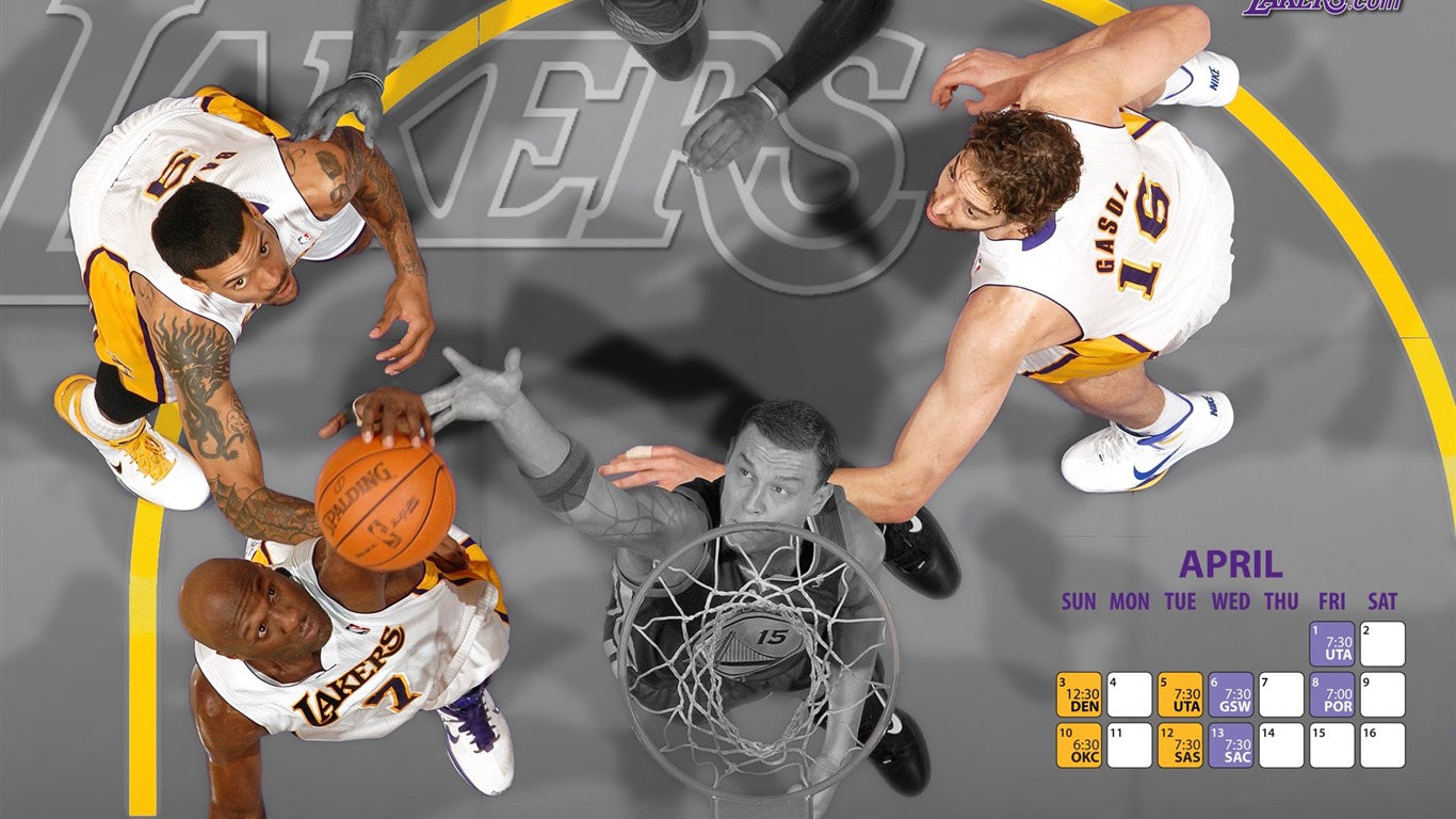 NBA 2010-11 temporada, Los Angeles Lakers Fondo de Pantalla #19 - 1366x768